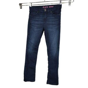 Childrens Place Skinny Jeans Girls Size 10 Blue Dark Wash Adjustable Waist
